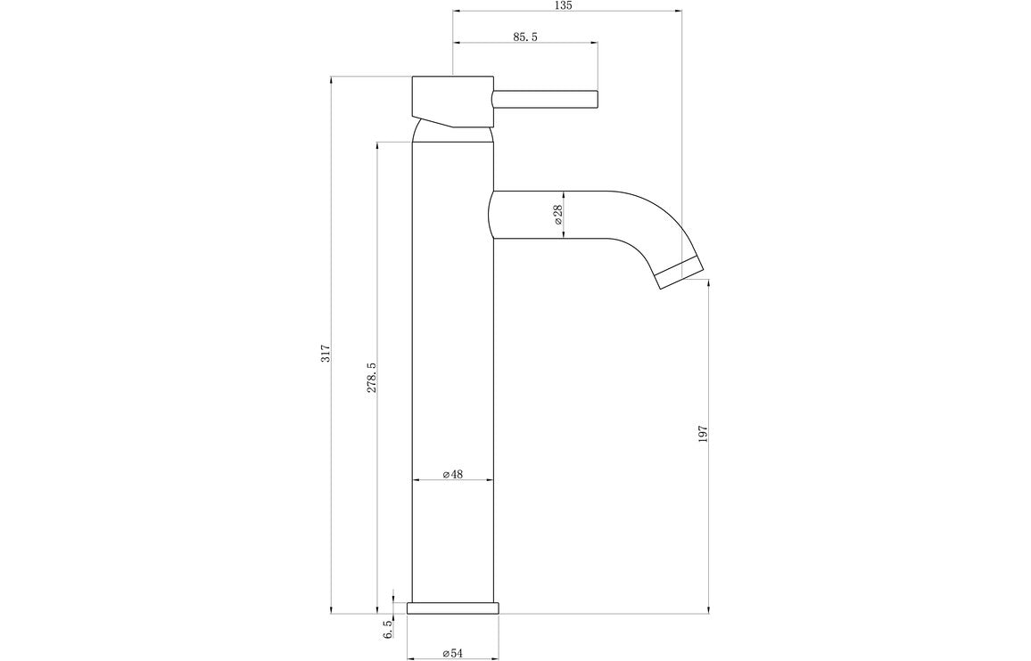 Pesca Tall Basin Mixer - Chrome