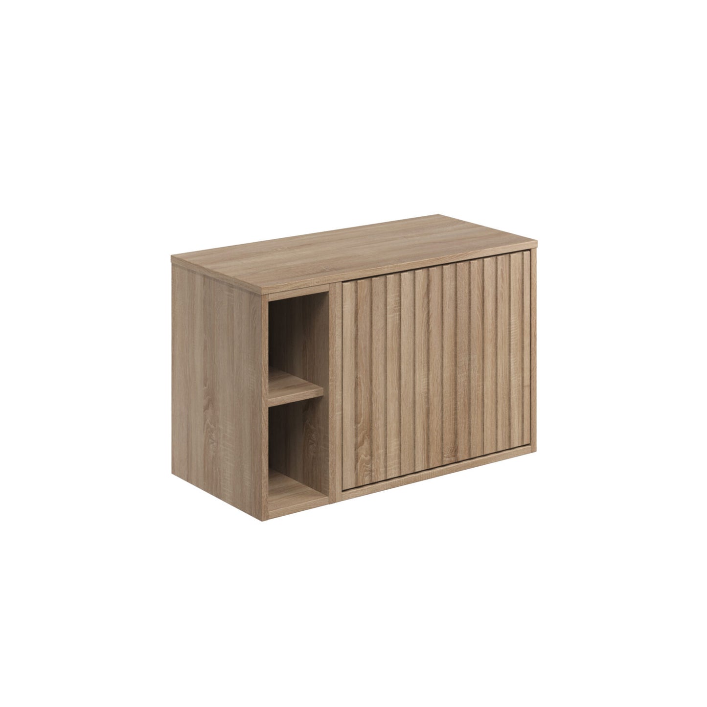 Alfie 800 Cabinet with Fluted or Slab Door, Side Storage 800 x 500 x 395mm