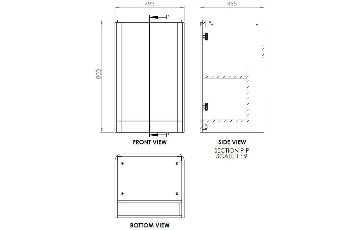 Stamford 500mm 2 Door Floor Standing Cloakroom Basin Unit - Matt Grey