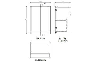 Stamfords 600mm 2 Door Floor Standing Basin Unit - White Gloss