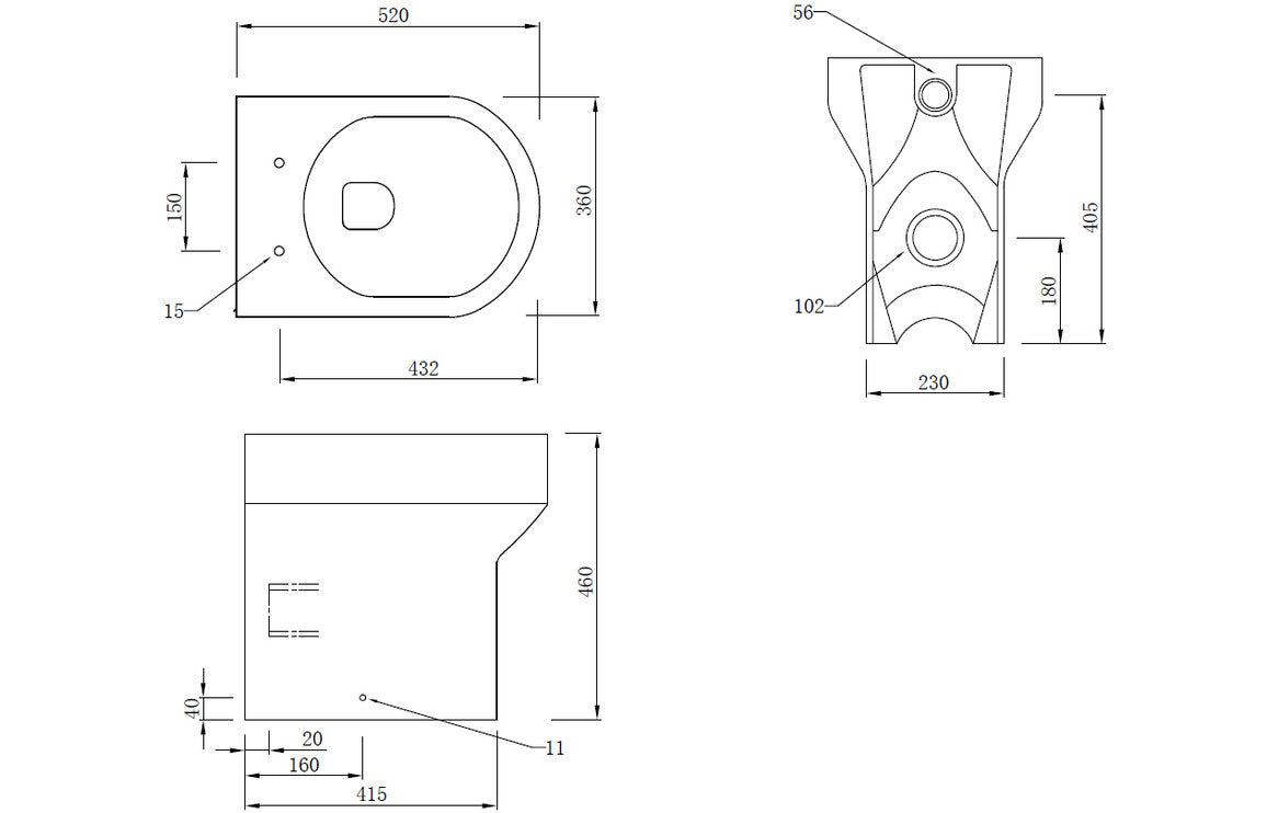 Lorrel Back To Wall Comfort Height WC & Soft Close Seat