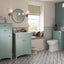 Levisham - Classic Freestanding Units Set with Back to Wall Toilet and Chrome Tap - Sea Green Ash