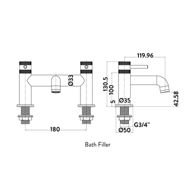 Scudo Core Bath Filler - Chrome
