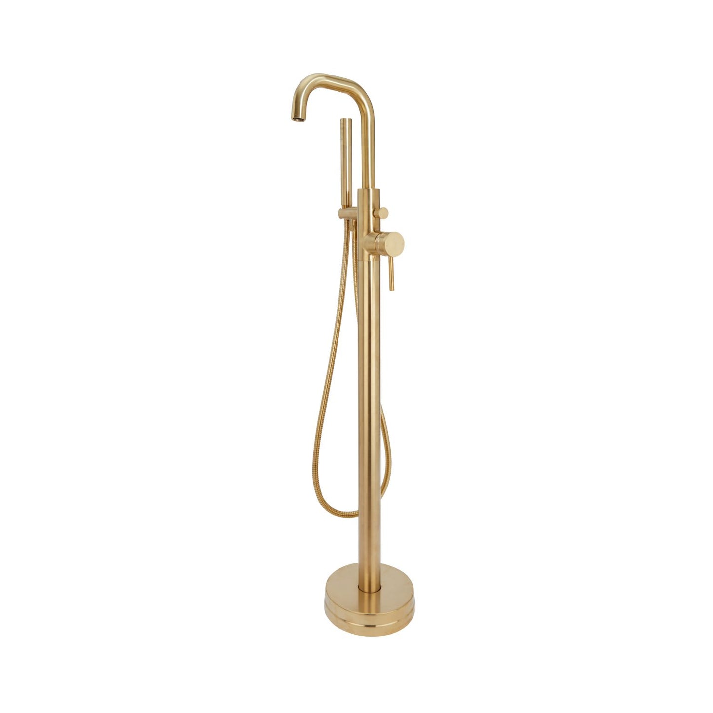 Scudo Core Freestanding Bath Shower Mixer - Brushed Brass
