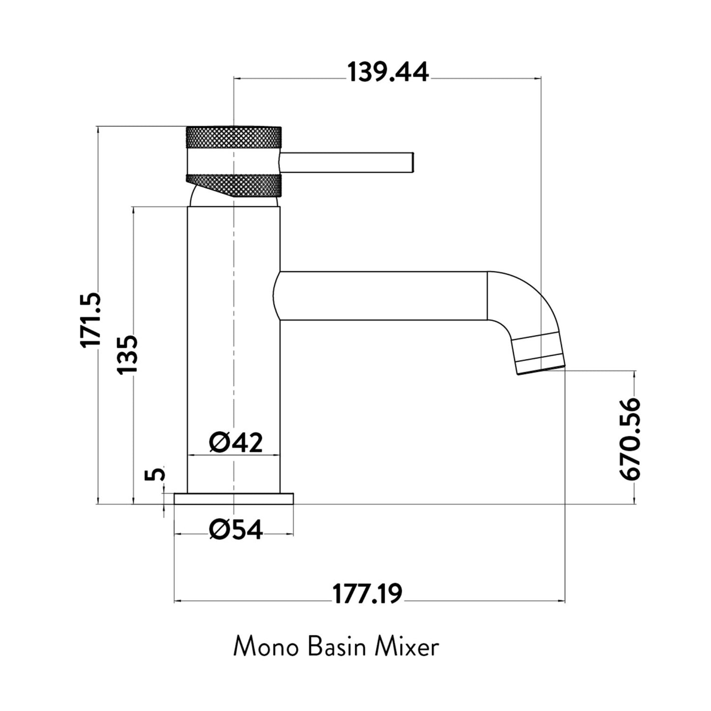 Scudo Core Mono Basin Mixer - Brushed Bronze