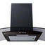 Prima PRCGH009 60cm Curved Glass Chimney Hood - Black