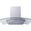 Prima PRCGH010 70cm Curved Glass Chimney Hood - St/Steel