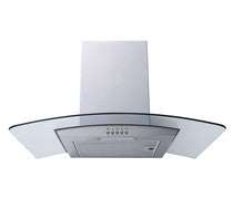 Prima PRCGH012 90cm Curved Glass Chimney Hood - St/Steel