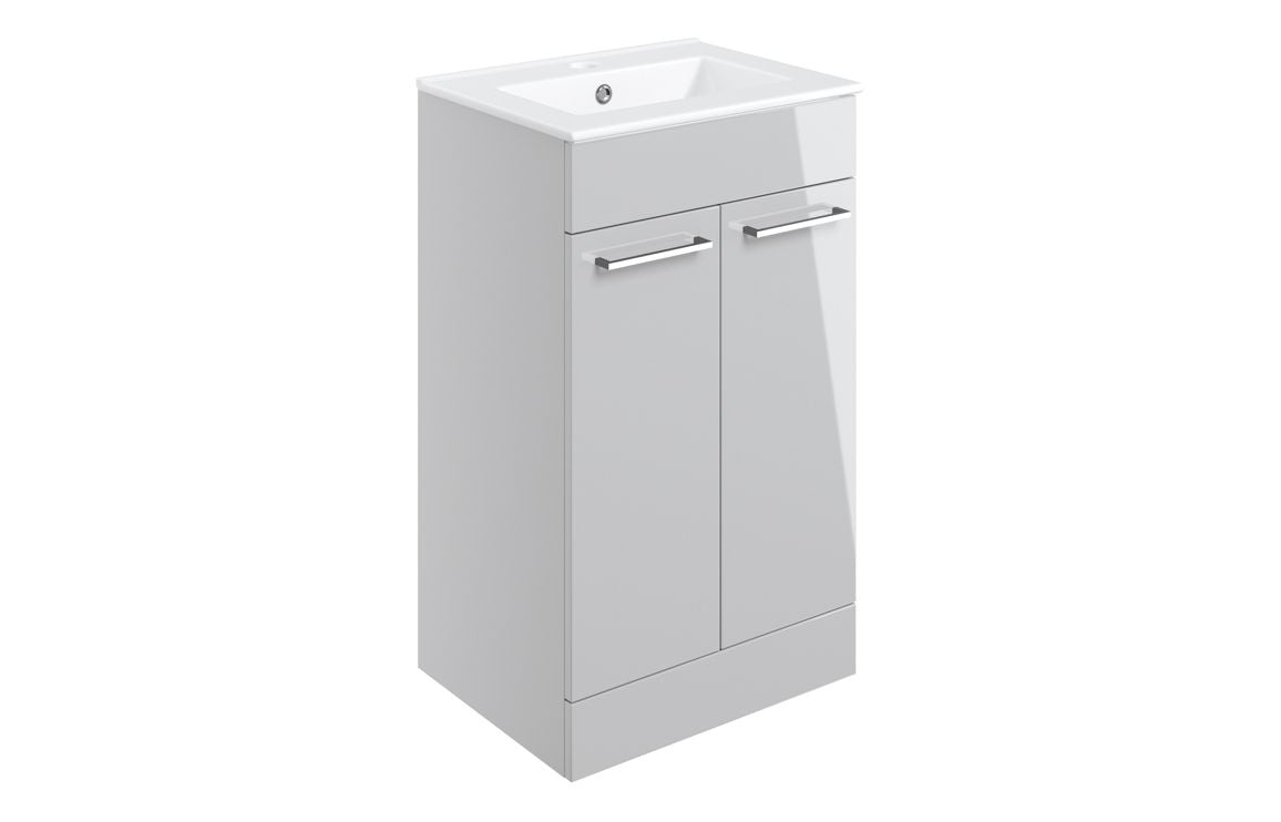 Principle 510mm Floor Standing Unit & Close Coupled WC Pack - Grey Gloss