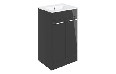 Principle 510mm Floor Standing Unit & Close Coupled WC Pack - Anthracite Gloss