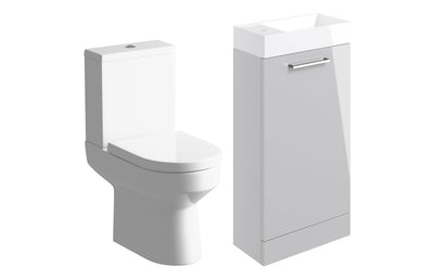Principle 410mm Floor Standing Basin Unit & Close Coupled Toilet Pack