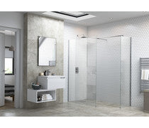 Contemporary Wetroom Panels & Support Bar - Chrome