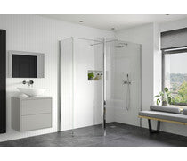 Icon Wetroom Panels, Support Bar & 300mm Rotatable Panel - Chrome