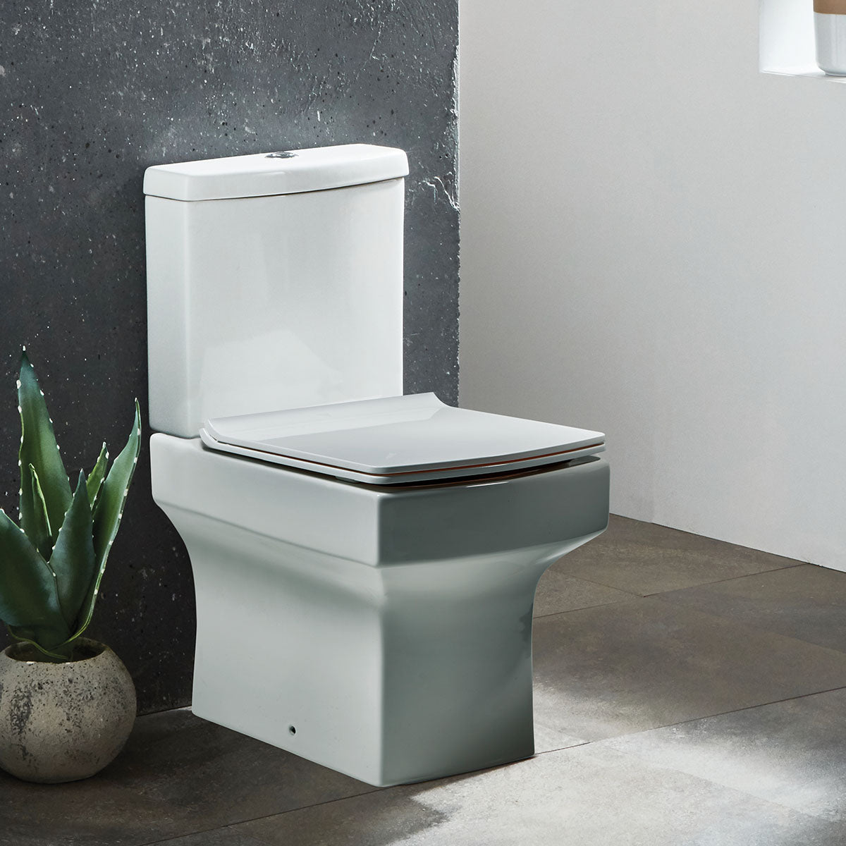 Denza Open Back Pan Including Cistern ~& Soft Close Slimline Seat