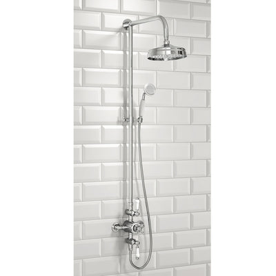 Scudo Traditional Rigid Riser Shower with Fixed Head and Handset