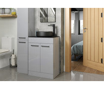 Principle 350mm Floor Standing 2 Door Tall Unit - White Gloss