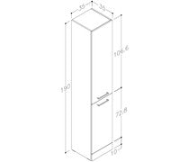 Principle 350mm Floor Standing 2 Door Tall Unit - White Gloss