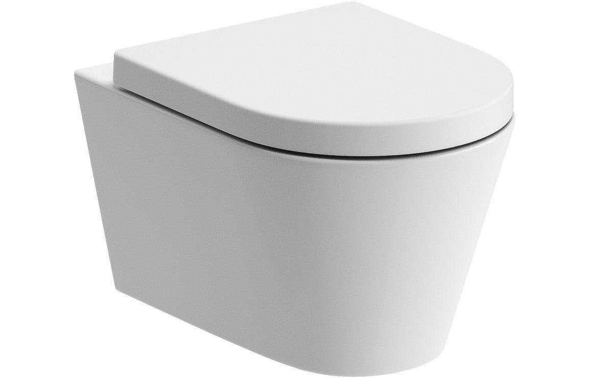 Chestnut Rimless Wall Hung WC & Soft Close Seat