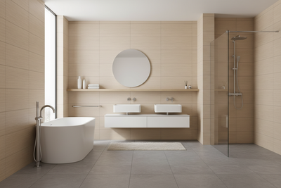 Line Taranto Bone Porcelanosa wall tile in bathroom environment